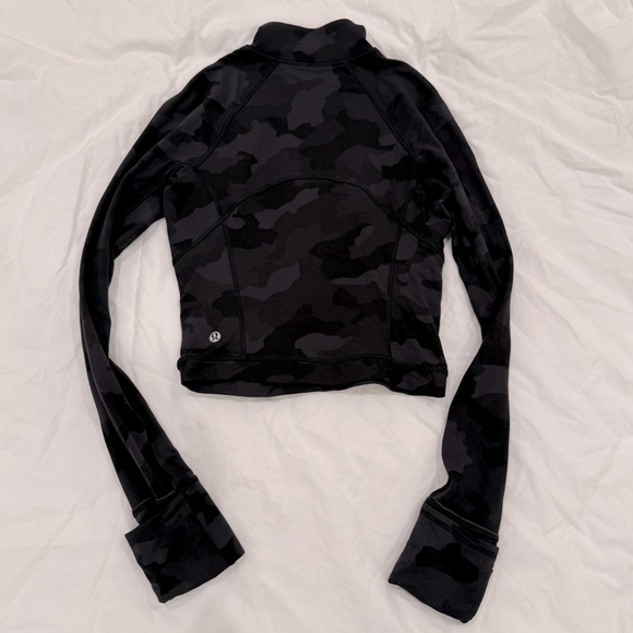 Lululemon Its Rulu Run Cropped Half Zip in Heritage 365 Camo Deep Coal Multi Sz2 - Picture 2 of 11
